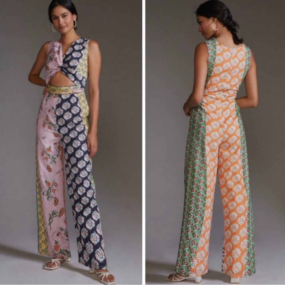 Anthropologie Llani X Cut Out Printed Jumpsuit